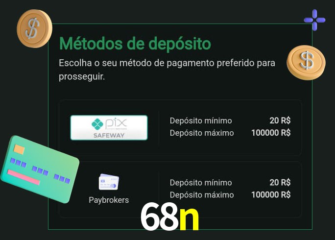 O cassino 68n oferece uma grande variedade de métodos de pagamento